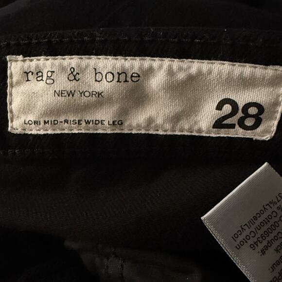 Rag & Bone Women’s Sz 28 Lori Mid Rise Wide Leg Pants in Black - Picture 4 of 8